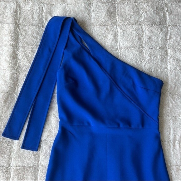 Laundry by Shelli Segal Cobalt Blue One Shoulder Cut Out Core Dress 4 - Picture 3 of 14